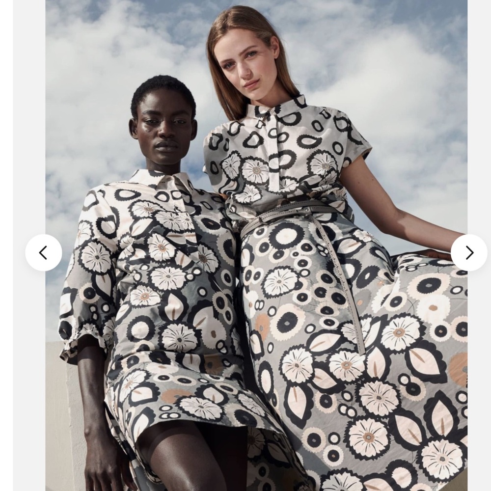 Luisa Cerano black and white floral shirt dress
